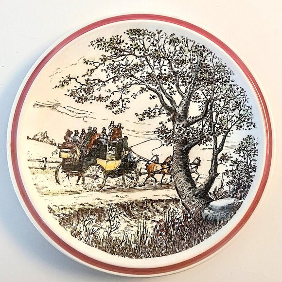 VTG "Bits of Old England" Luncheon Plates 4-Pc Set ~ Vernon Kilns ~ Nos. 1,2,4,8 - Picture 3 of 14